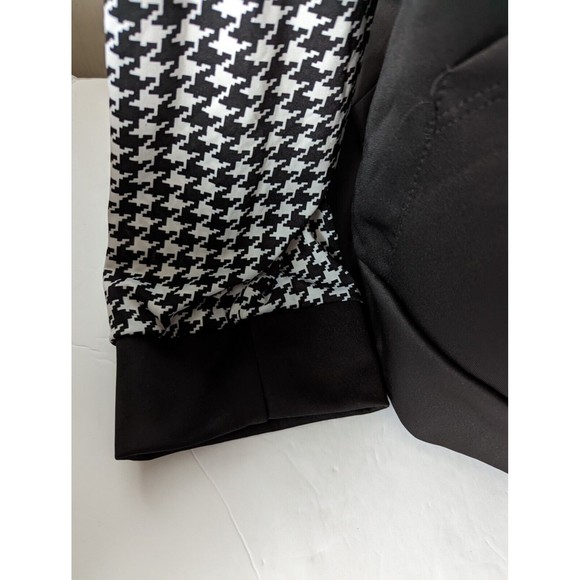 Colorblock Hooded Houndstooth Zip  Jacket Fashion Hoodie Women Plus Size 6XL B&W - Picture 6 of 10